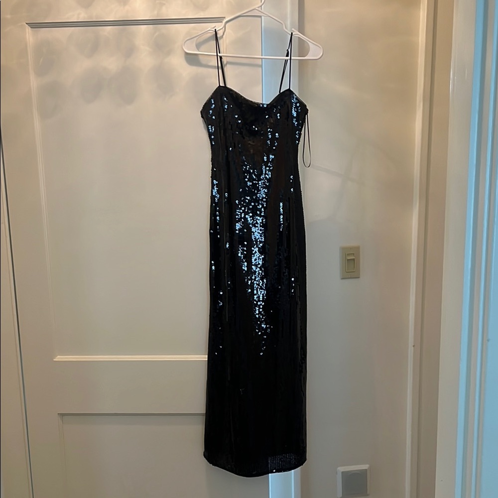 Abercrombie & Fitch - Black Sequin Spaghetti Strap Dress